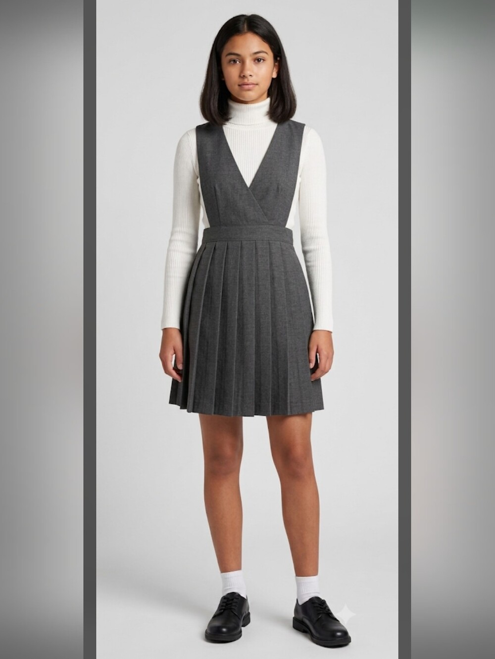 NWT French Toast School Uniform Dress 18 Pinafore Jumper Gray Academic